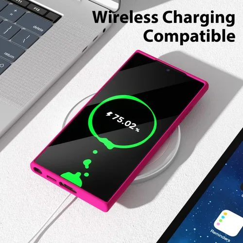 Miniatura 3 de oakxco Funda para teléfono Samsung Galaxy S22 Ultra de silicona líquida, color sólido brillante fluorescente, linda, delgada, fina, suave, goma TPU