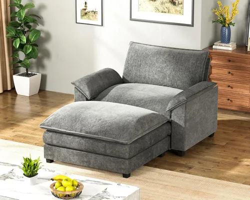 Miniatura 23 de Homall Sofá Seccional Modular de 80", Sofá Biplaza con Cojín de Doble Capa, Combinación DIY de Chenille Profundo Sofá Nube de 2 Asientos para Sala