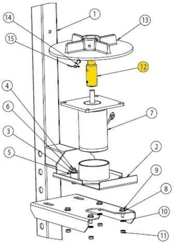 Miniatura 3 de Buyers 3007809 - Cubo giratorio para esparcidor de sal con tornillo instalado