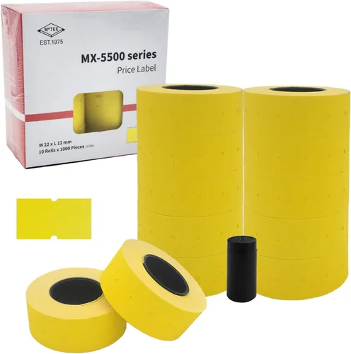 Miniatura 25 de Motex 1 línea en blanco - 10,000 etiquetas verdes en blanco para pistolas de precio y fecha, compatibles con MX-5500 y pistolas Perco de 1 línea