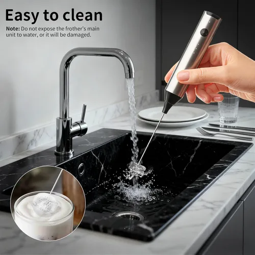 Miniatura 7 de Rechargeable Handheld Milk Frother for Coffee, Hand Frother with Stand, Drink Mixer Frother Wand Electric Whisk Stirrer for Latte, Matcha