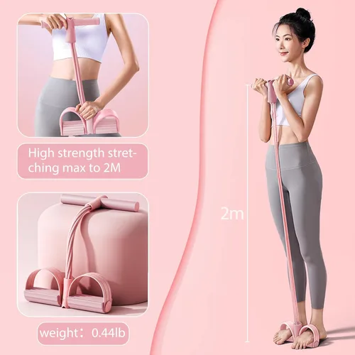 Miniatura 4 de 6-Tube Pedal Puller Resistance Rope,Foot Pedal Resistance Band,Yoga Elastic Exercise Bands, for Women Jump Fitness, Abdomen/Arm Weight/Waist/Leg