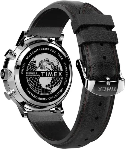 Miniatura 3 de Timex Men's Waterbury Classic Chrono 40mm Stainless Steel Quartz Dress Watch with Leather Strap