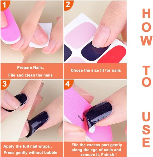 Miniatura 7 de 20 hojas de 280 piezas de tiras de esmalte de uñas azules para mujeres y niñas, calcomanías de uñas completas, calcomanías de esmalte de uñas