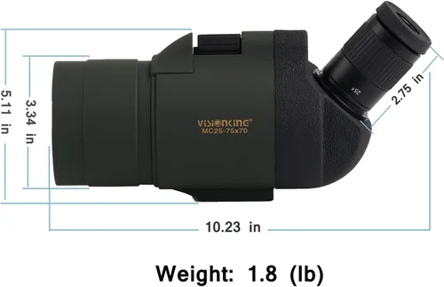 Miniatura 3 de 25-75x70 Maksutov Telescopio terrestre, 100% resistente al agua, color verde, con prismas Bak4, y trípode.