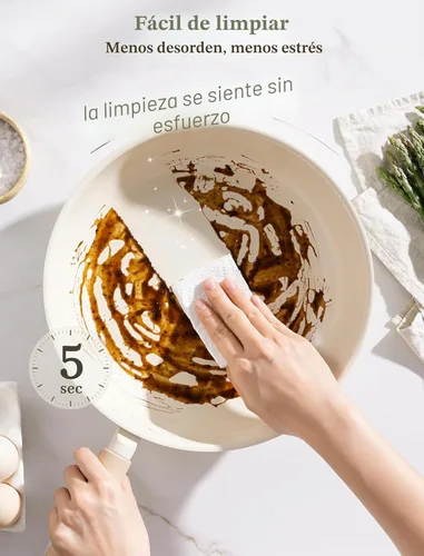 Miniatura 6 de Astercook Juego de ollas y sartenes antiadherentes, juego de utensilios de cocina de cerámica no tóxicos, 18 piezas de utensilios de cocina