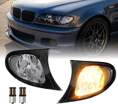 Miniatura 15 de DEPO 99-01 E46 4D - Juego de lámparas de señal de giro de esquina de color humo europeo (izquierda + derecha) compatible con BMW E46 1999-2001 Serie