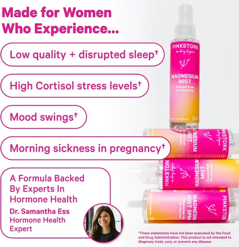 Miniatura 3 de Pink Stork Mist: Espray con magnesio para aliviar los mareos y náuseas matutinas – Promueve los niveles de energía, la calidad del sueño y más