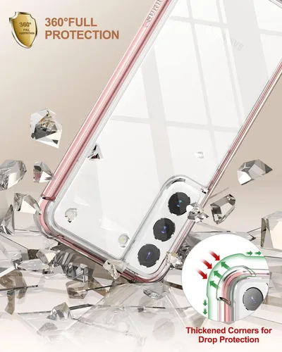 Miniatura 6 de SURITCH Funda transparente para Samsung Galaxy S22+ Plus de 6.6 pulgadas (solo protector de pantalla), [protector de pantalla integrado] carcasa oro