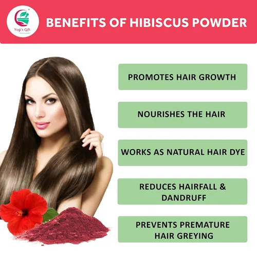 Miniatura 4 de Hibiscus Powder 10 oz Polvo de hibisco 100% natural y puro para el crecimiento del cabello por Yogi's Gift®
