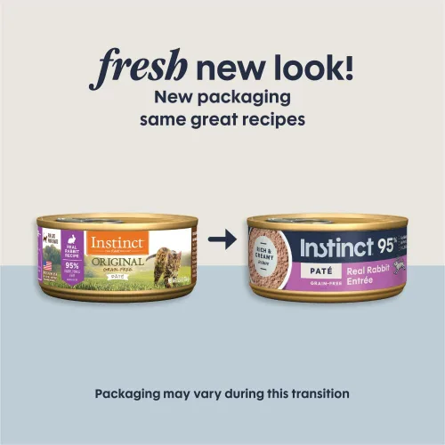 Miniatura 2 de Comida enlatada para gatos Instinct Original, sin granos, receta natural de conejo real de Nature's Variety, 5,5 oz, latas (caja de 12)