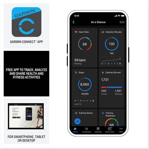 Miniatura 5 de Garmin Instinct® Crossover AMOLED, resistente reloj inteligente híbrido con GPS con manecillas de reloj analógicas y pantalla AMOLED brillante