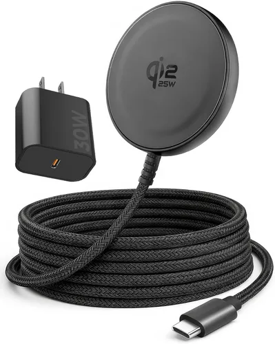 Cargador inalámbrico magnético Qi2.2 de 25 W para Samsung Galaxy S26 Ultra, S25, S24 - Compatible con adaptador de pared MagSafe de carga rápida 2.0