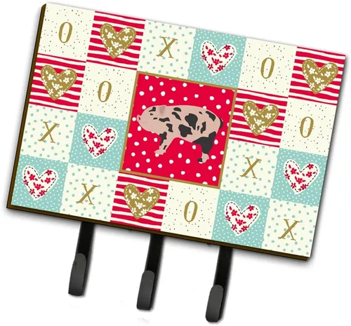 Caroline's Treasures Mini cerdo miniatura amor correa o llavero ganchos, multicolor