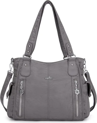 Miniatura 16 de Angel Kiss Bolsos para mujer con tiras en la parte superior, bolso estilo Hobo, bolsas de hombro espaciosas y casuales, cartera estilo Tote de PU