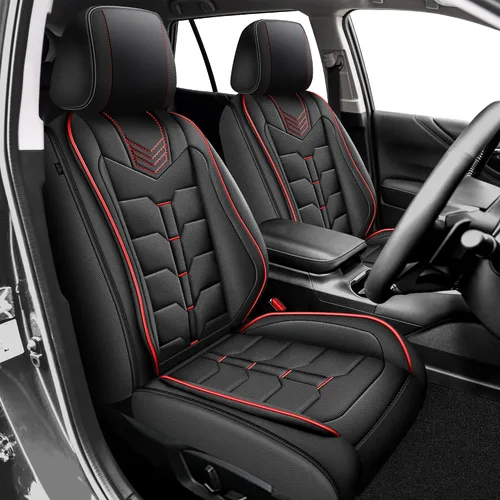 Miniatura 16 de IKABEVEM Fundas de asiento para Nissan Pathfinder 2011-2024 2025 2026, 2 piezas, fundas de asiento delantero de automóvil, de piel sintética