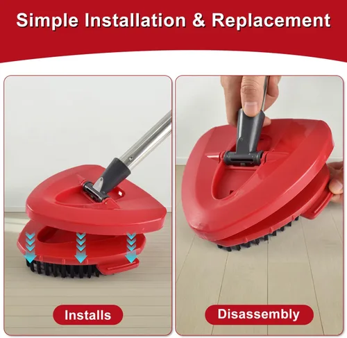 Miniatura 3 de Paquete de 2 cabezales de repuesto de cepillo de fregado compatibles con el sistema O Cedar Easywring de 1 tanque, 2 piezas de trapeador giratorio