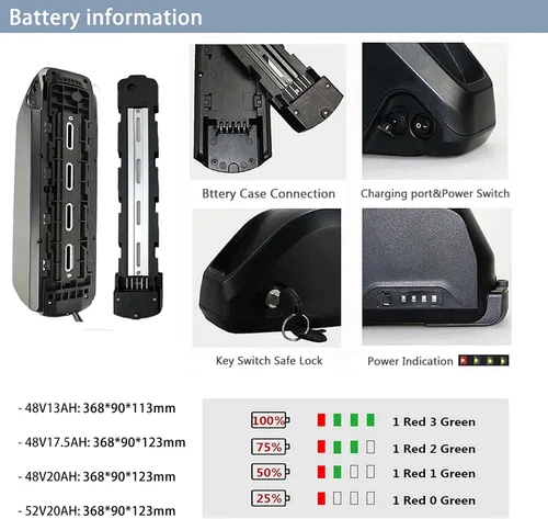 Miniatura 5 de BAFANG BBSHD 48V/52V 500W 750W 1000W Kit de transmisión media con batería opcional BBS01 BBS02 8FUN Kit de conversión DIY con pantalla LCD y plato