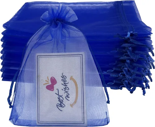 Miniatura 9 de Jexila 100 bolsas de regalo de organza dorada de 4 x 6 pulgadas, pequeñas bolsas de malla con cordón, bolsas para joyas, bodas, fiestas, bolsas