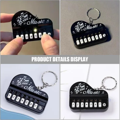 Miniatura 8 de LIFKOME Llavero colgante de piano, 2 piezas, llavero de teclado de piano, mini instrumento musical, colgante para decoración de mochila y bolso