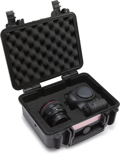 Miniatura 8 de Amazon Basics Estuche rígido para cámara, pequeño, negro, sólido, 12"L x 11"W x 6"H