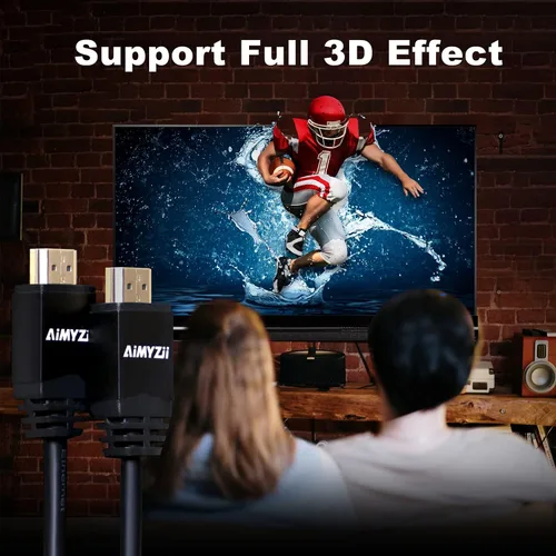 Miniatura 7 de Cable HDMI de 100 pies Aimyzii 4K HDMI 2.0 con refuerzo de señal integrado, soporte 4K 3D 2160P 1080P HDCP2.2 Ethernet ARC y ancho de banda