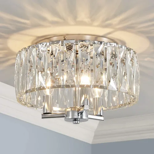 Miniatura 15 de AGV LIGHTING CL003F - Lámpara de techo de cristal K9, moderna lámpara de techo semiempotrada, perfecta para sala de estar, dormitorio, comedor, D13