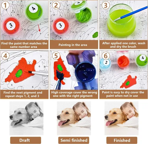 Miniatura 6 de Kit personalizado de pintura por números para adultos, lienzo personalizado de pintura al óleo para personalizar tus imágenes, pinturas de color por