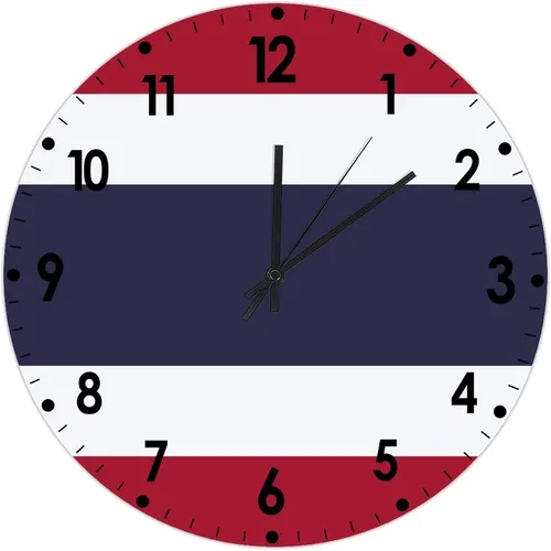 Miniatura 178 de Cheyan Reloj de pared con bandera de Canadá de 12 pulgadas, silencioso, sin tictac, de PVC, funciona con pilas, reloj redondo decorativo, regalo