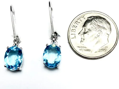 Miniatura 6 de E10608L Classic Mt St Helens Green Helenita May Birthstone Pendientes colgantes de plata esterlina