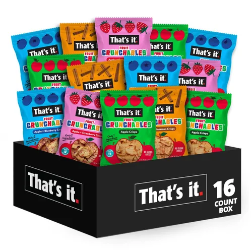 Miniatura 9 de That's it. Fruit Crunchables - Chips 100% de Manzana + Arándano, Paquete de 15 bocadillos saludables para niños a base de plantas, sin OGM, sin