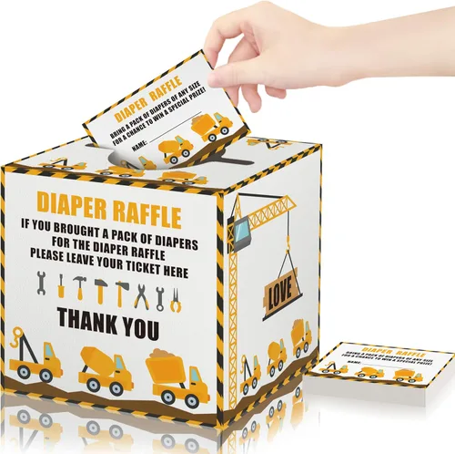 Miniatura 9 de Adivina cuántos panales juego para baby shower, 50 cuántas tarjetas y 1 caja, divertidas ideas de juegos de baby shower para niños o niñas