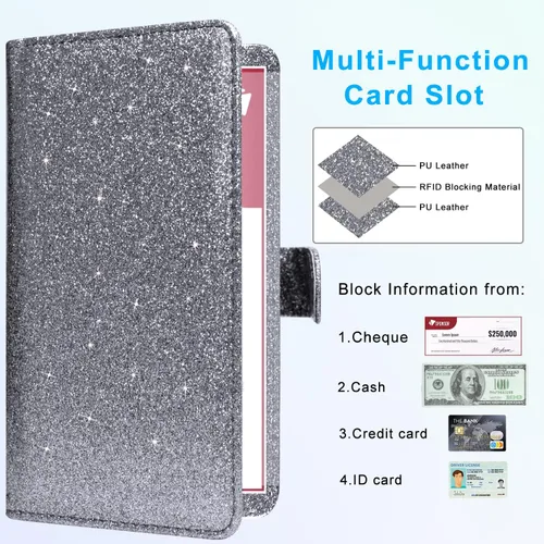 Miniatura 3 de ACdream Checkbook Cover, Leather RFID Blocking Check Book Wallet