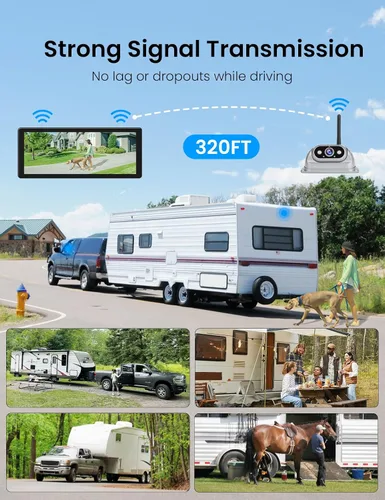 Miniatura 6 de Cámara de respaldo inalámbrica RV fácil de instalar: Plug & Play para Furrion RV precableada - 6.86 pulgadas 1080P IPS HD pantalla táctil sin