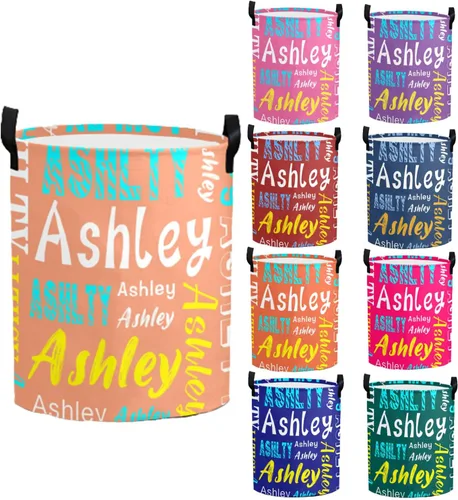 Miniatura 20 de Cesta de lavandería personalizada con nombre, cesta de lavandería plegable con asa para baño, sala de estar, dormitorio Color: 13