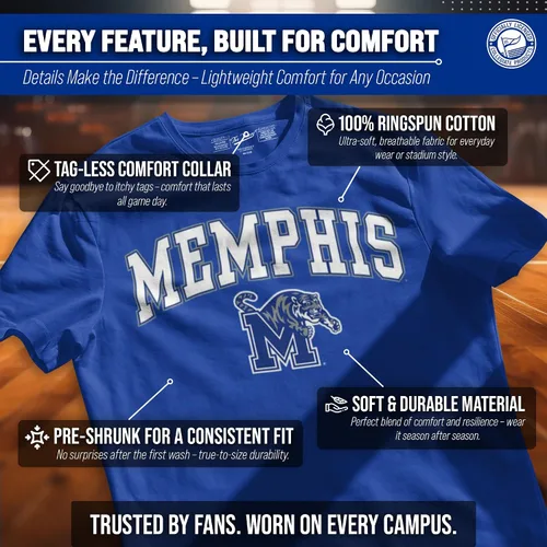 Miniatura 3 de Campus Colors NCAA - Camiseta de algodón para adulto, unisex, para el día del juego Azul marino