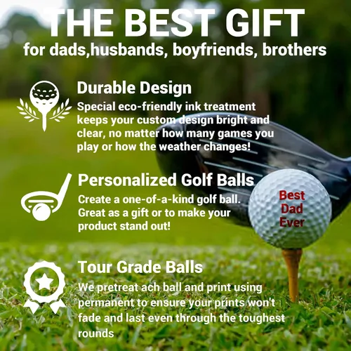 Miniatura 6 de Pelotas de golf personalizadas, regalos para hombres, pelota de golf personalizada con logotipo o foto, regalo personalizado para golfistas, papás