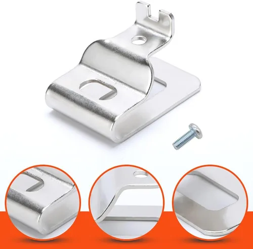 Miniatura 2 de 10 piezas de repuesto para cinturón de gancho de acero inoxidable herramientas de taladro Kit de gancho con tornillos para Dewalt N268241 apto