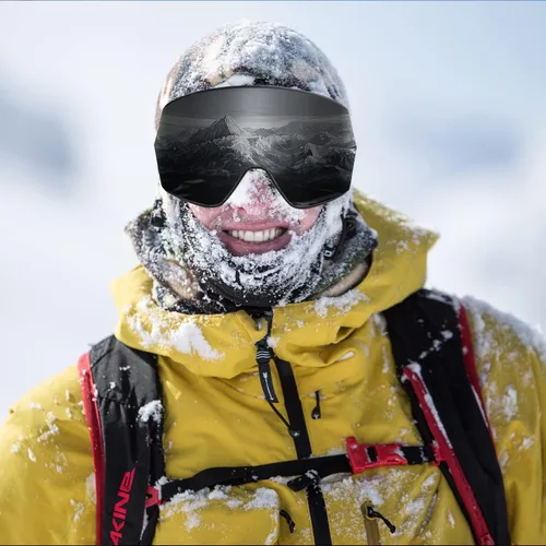 Miniatura 5 de FMY - Gafas de esquí para hombres, mujeres y jóvenes - Gafas de snowboard y esquí con protección antivaho UV400 para adultos Marco oscuro y negro