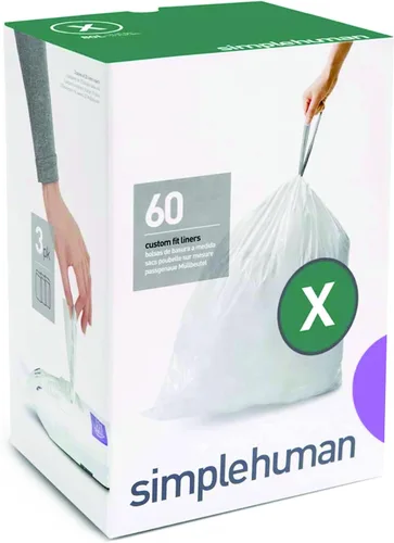Miniatura 23 de simplehuman Forro para bote de basura de ajuste personalizado, 45 litros/12 galones, 20 unidades (paquete de 2)