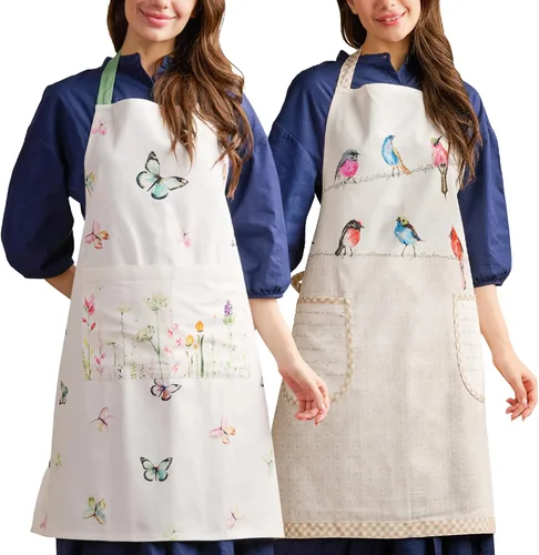 Miniatura 134 de Maison d' Hermine Delantal 100% de algodón para mujeres con bolsillo de cocina delantal de chef para hombres para cocinar primavera verano 001