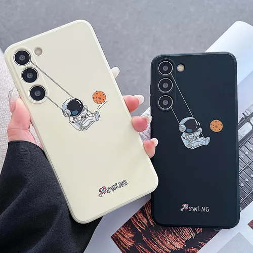 Miniatura 87 de Yonds Queen para Samsung Galaxy S21 Funda Linda, Diseño de Astronauta de Dibujos Animados, Espacio, Luna, Cohete, Elegante Cubierta Amortiguadora