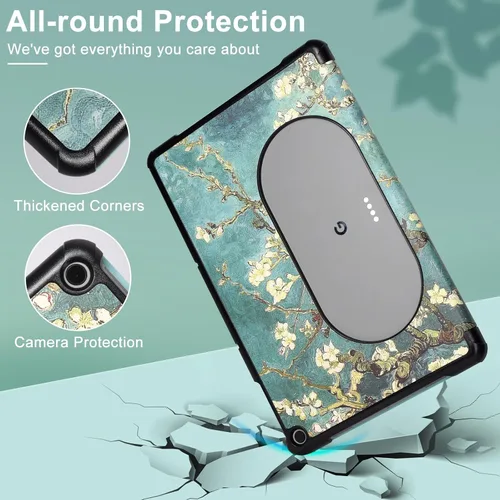 Miniatura 5 de Caweet Funda para tableta Google Pixel 2023 de 11 pulgadas, ultra delgada, ligera, carcasa rígida con soporte de triple pliegue con cierre