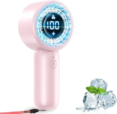 Miniatura 13 de Ventilador turbo portátil de mano con pantalla LED, refrigeración turboalimentada de 32 pies, larga duración, 5 velocidades de 4 onzas, ligero