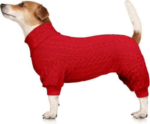 Miniatura 9 de Suéteres para perros grandes, cuello alto, ropa de punto para mascotas, suéter de color sólido para cachorros, suéter cálido para perros (gris y L)