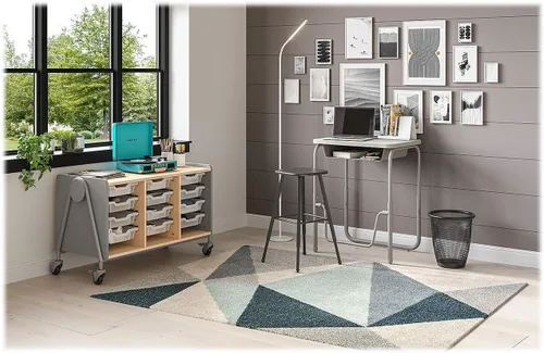 Miniatura 2 de Safco Productos AlphaBetter 2.0 Escritorio para estudiantes de altura ajustable con barra de reposapiés oscilante y caja de libros, sentado a pie