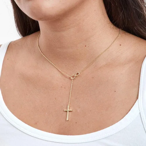 Miniatura 3 de Dear Ava Infinity First Holy Communion Necklace Sympathy Gift For Teen Girls Sterling Silver Modern Jewelry Cross Pendant with Heartfelt Card 1st