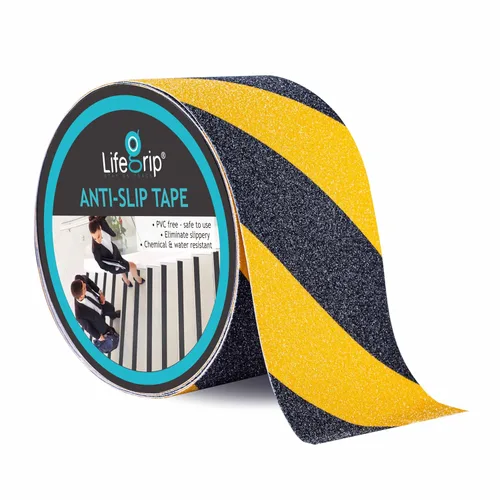 Miniatura 22 de Lifegrip - Cinta de tracción antideslizante, 4 pulgadas x 38 pies, mejor agarre, fricción, adhesivo abrasivo para escaleras, peldaños de pisada