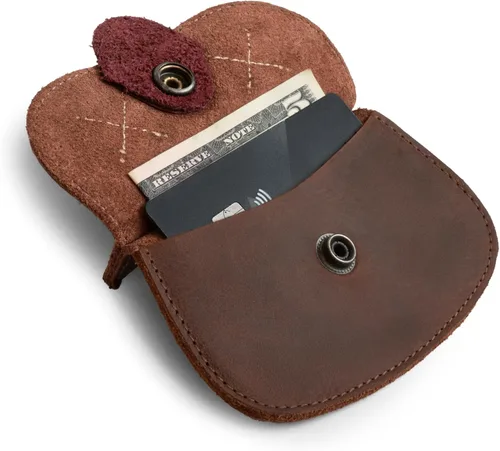 Miniatura 40 de Hide & Drink, Cartera en forma de gato, bolsa para monedas, soporte para dinero, accesorio de viaje, cuero de grano completo, hecho a mano, Negro
