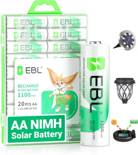 Miniatura 11 de EBL Batería solar AAA para luces solares de repuesto de 1.2 V 600 mAh pilas AAA recargables triple A para control de juegos, control remoto RC